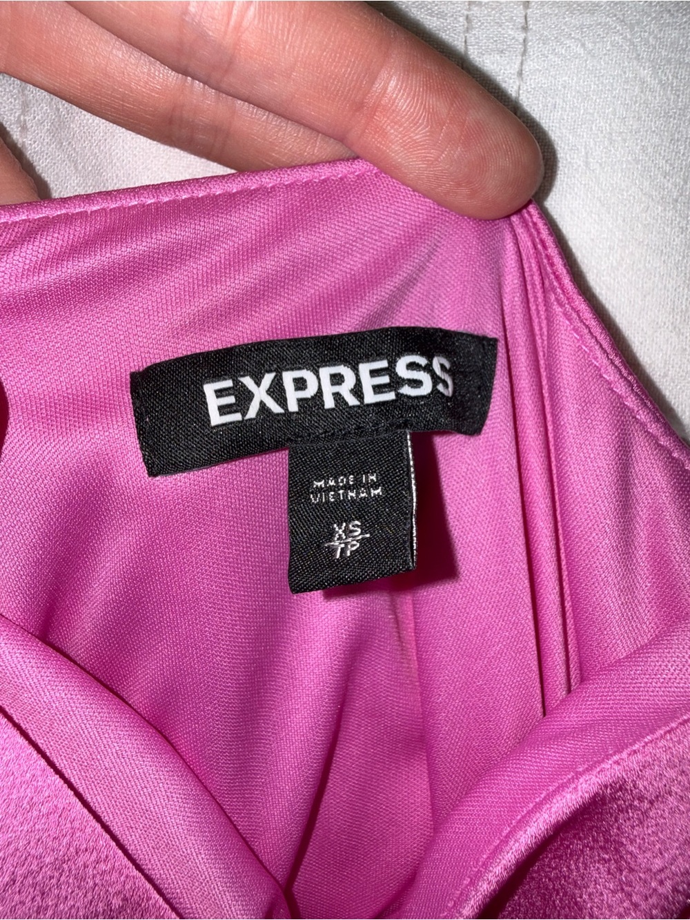 Express Fuchsia Spaghetti-Strap Ruffle-Hem Mini Dress - Picture 6 of 6